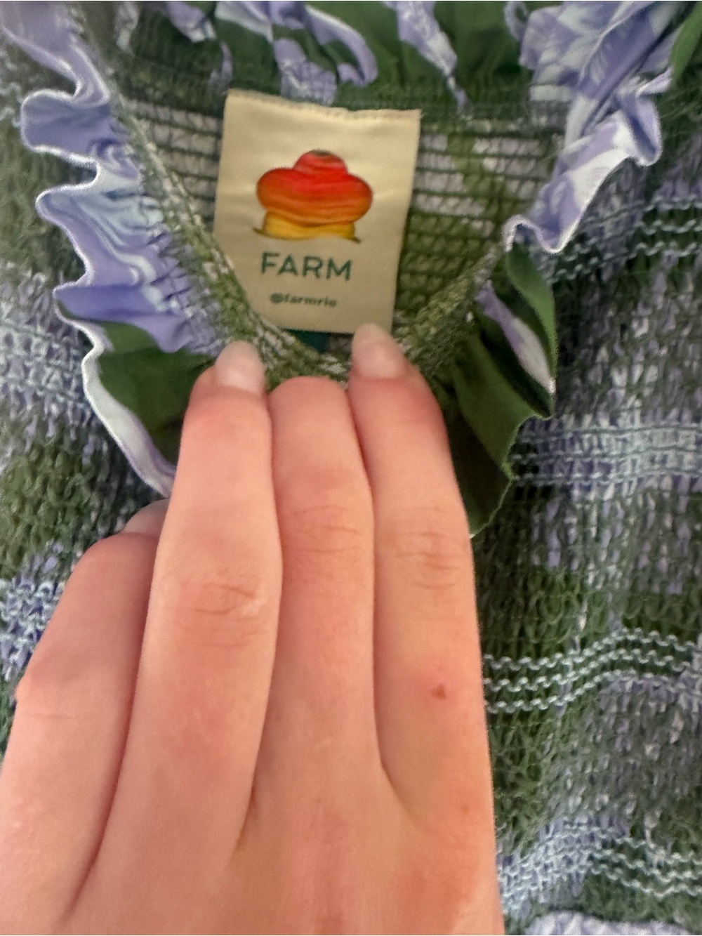 FARM Rio Green & Lavender Smocked Maxi Dress - Picture 2 of 2